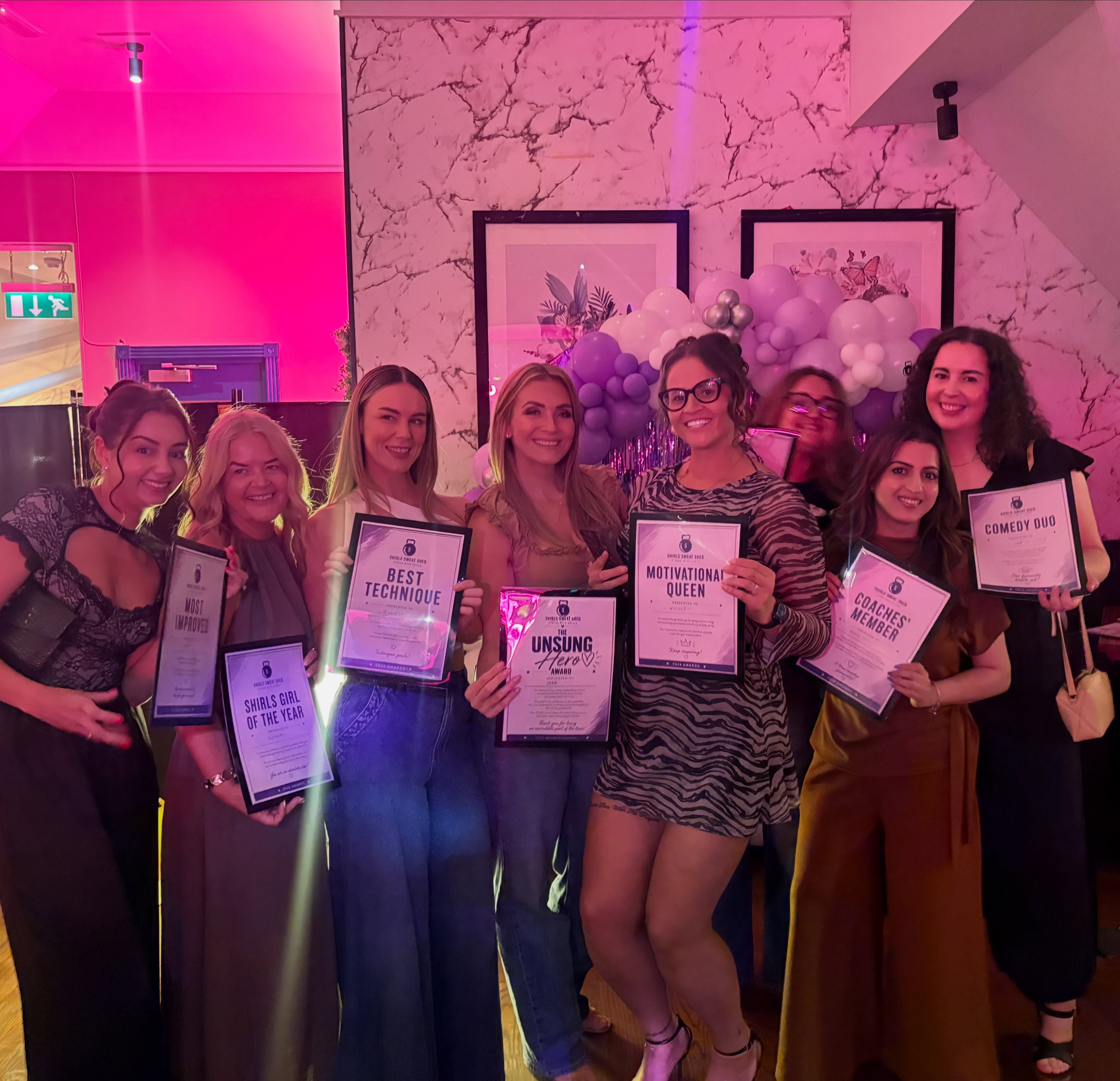 Shirls Girls dressed up together at the awards night